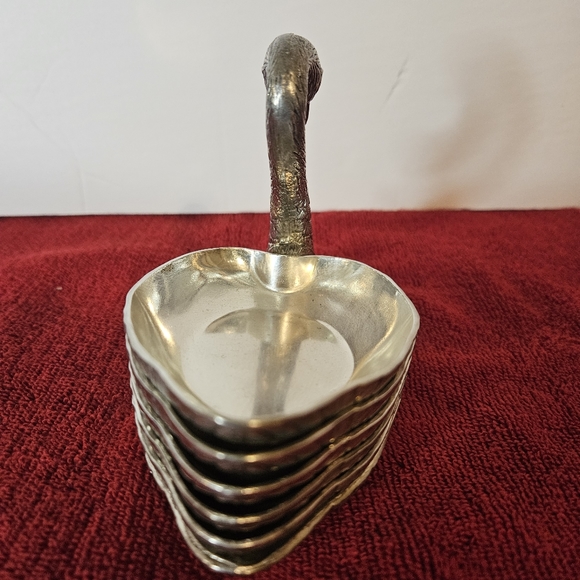 Vintage Silver Plated Swan Nesting Bowls Set of 6 Trays Nut, Candy Dish, Trinket - Picture 3 of 10